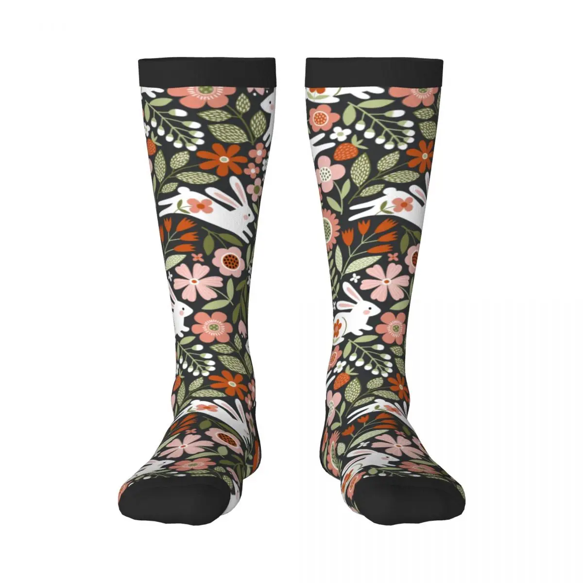 Spring/autumn over the knee socks Cute Bunny Easter Forest Plant school dance long stocking