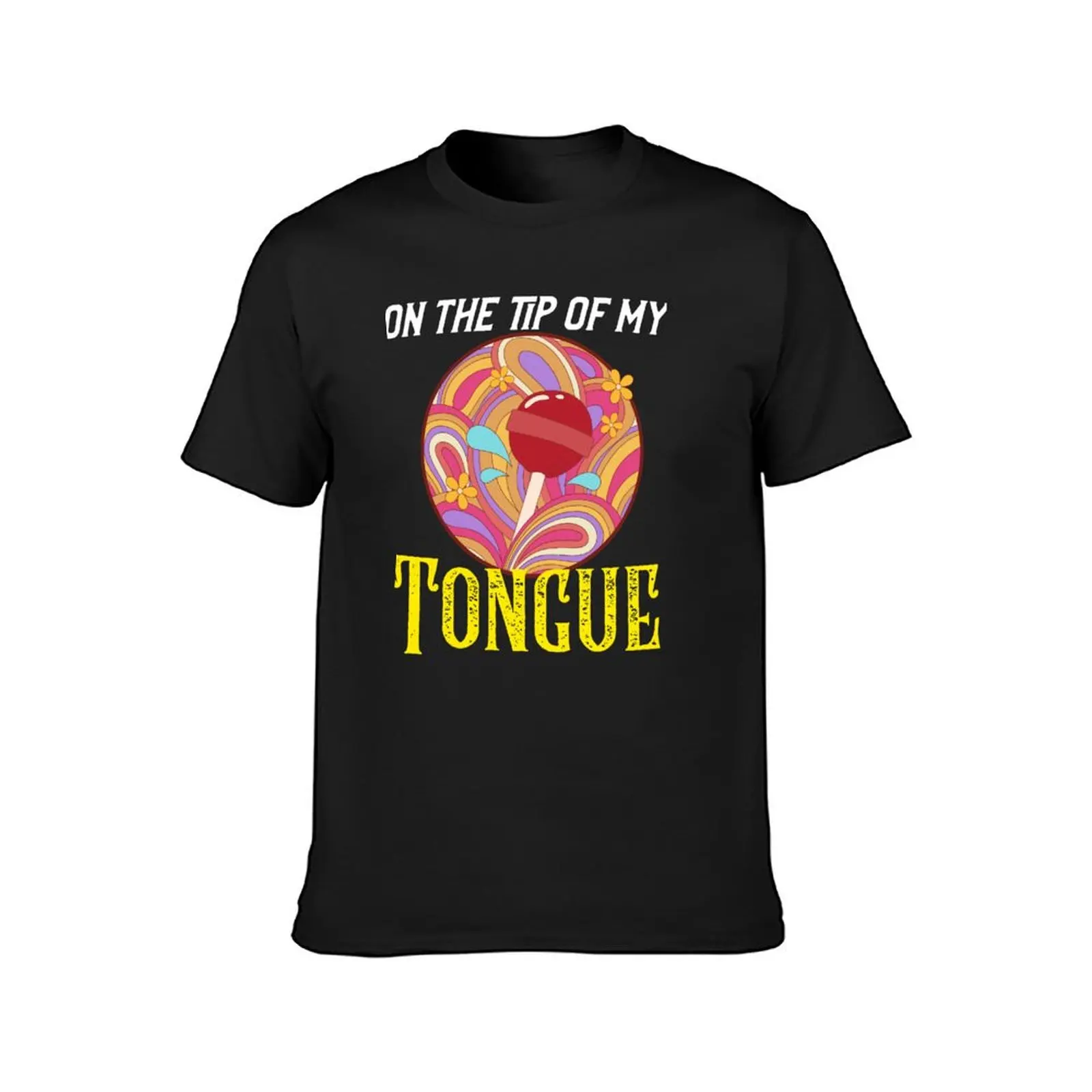 Kawaii, Japanese inspired, Kawaii funny design, On the tip of my tongue T-Shirt heavyweights quick-drying men workout shirt