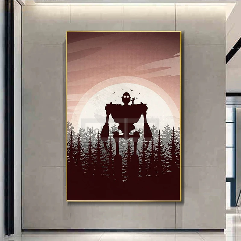 Classic American Animated Against the War Films The Iron Giant Poster Prints Canvas Painting Wall Art Pictures Home Room Decor