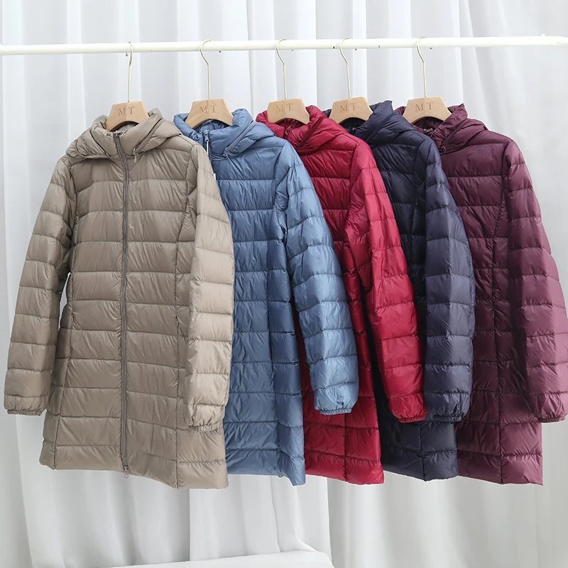 2025 New Autumn and Winter Women's Lightweight Down Jacket Casual Simple Commuter Mom's Removable Hat Women's Jacket