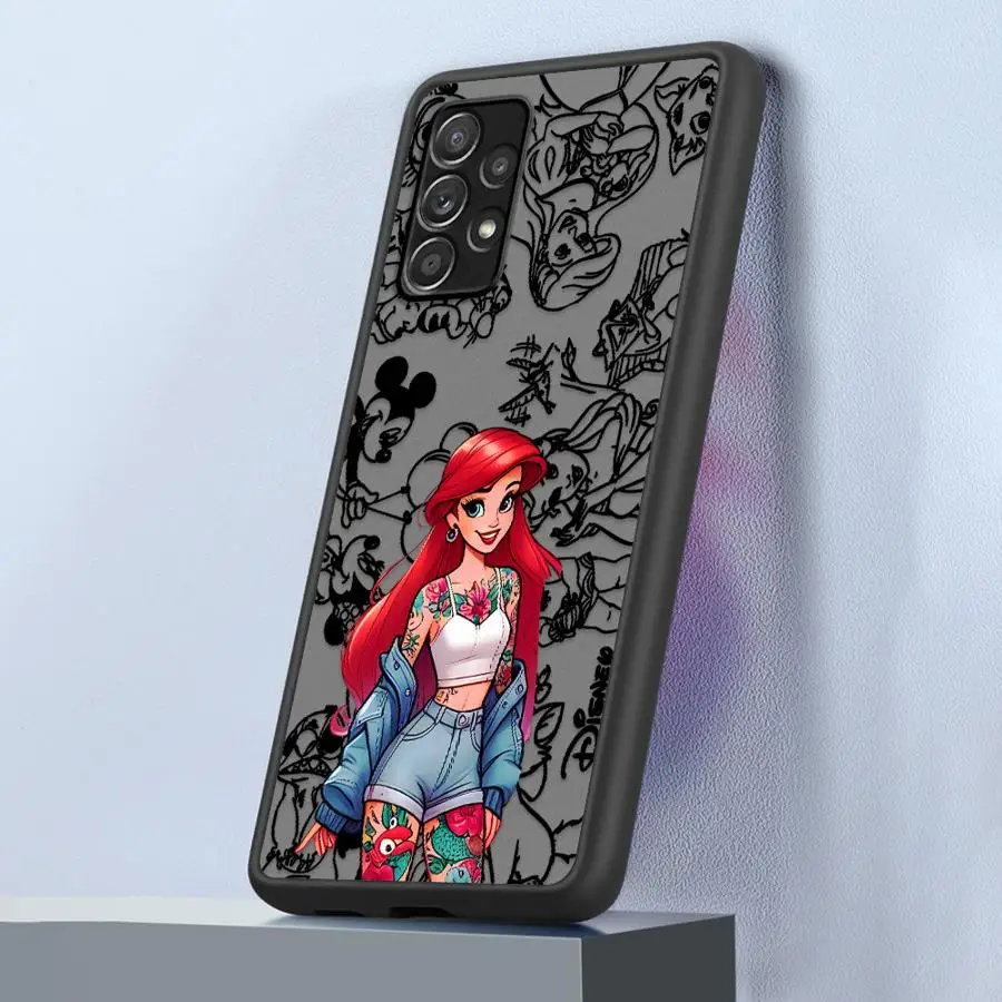 حافظة لهاتف سامسونج جالاكسي A24 A36 A34 A22 A35 A56 A25 A26 A21s A71 A72 ديزني ارييل برينسيس