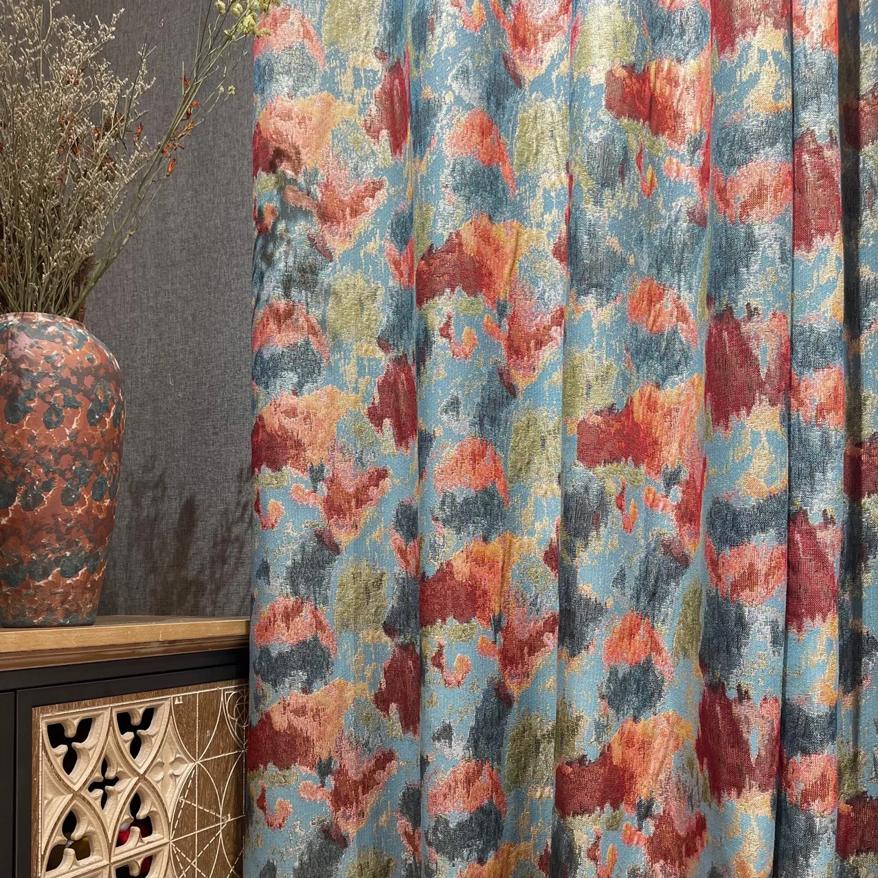 Amerikanischen Stil Vorhänge für Wohnzimmer Esszimmer Schlafzimmer Luxus Moderne Verdunkelung Jacquard Tür Fenster Vorhang Zimmer Anpassen – Detail 4