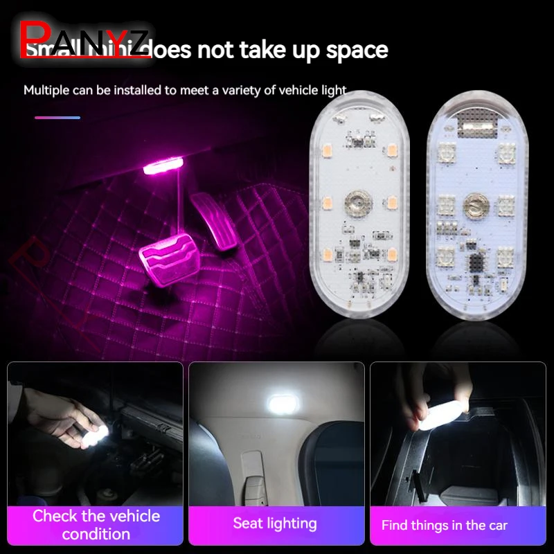 Car lighting multi-function reading lamp led atmosphere lamp car touch sensing usb charging car roof emergency lamp