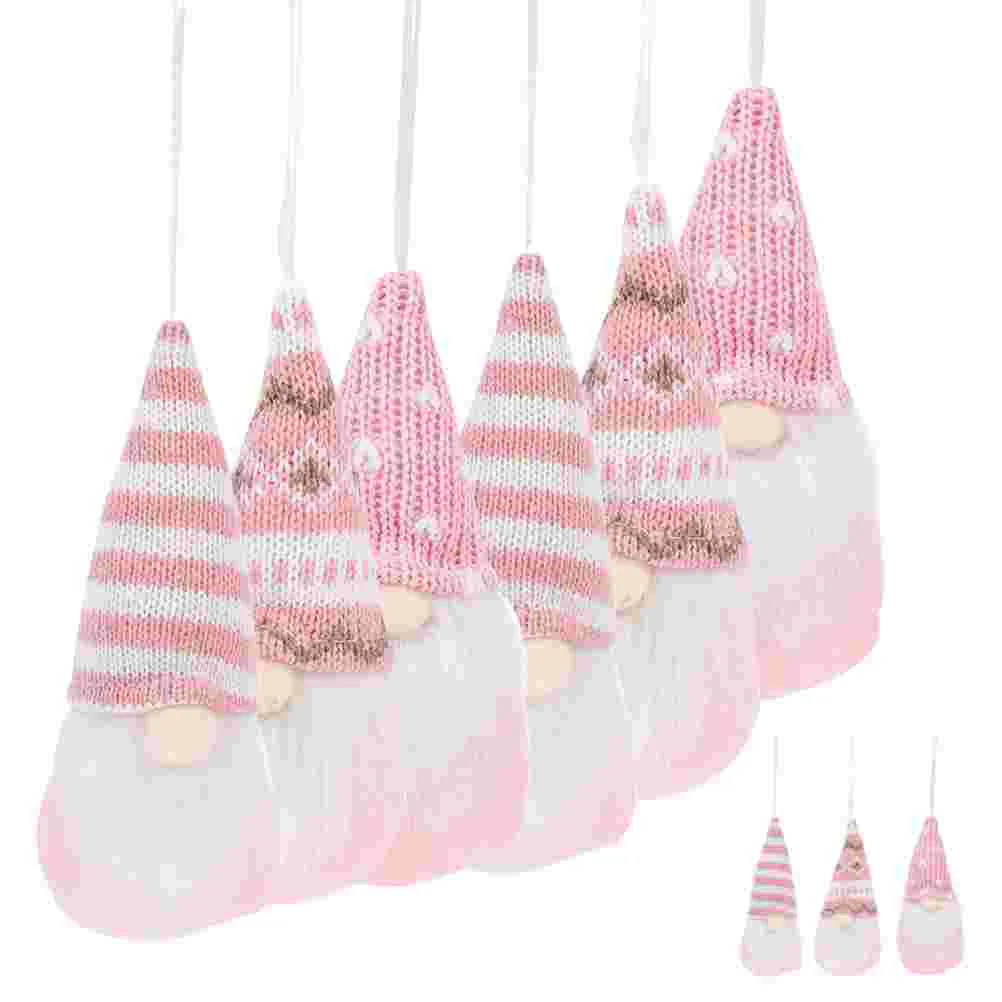 6 Pcs Christmas Decoration News Wood Tree Summer Gnomes Decorations for Home Outdoor