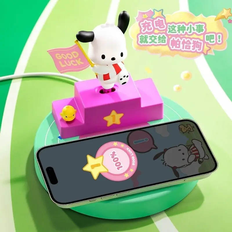 Sanrio Series Kawaii Pacha Dog Refueling Wireless Charging Cute Cartoon Charger Gift Box Creative Birthday Gift