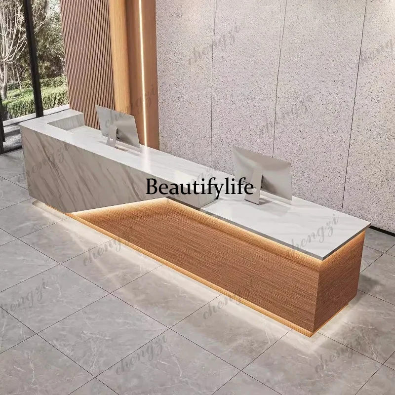 Minimalist Executive Reception Desks Modern Design Unique Company Reception Desks European Long Mostrador