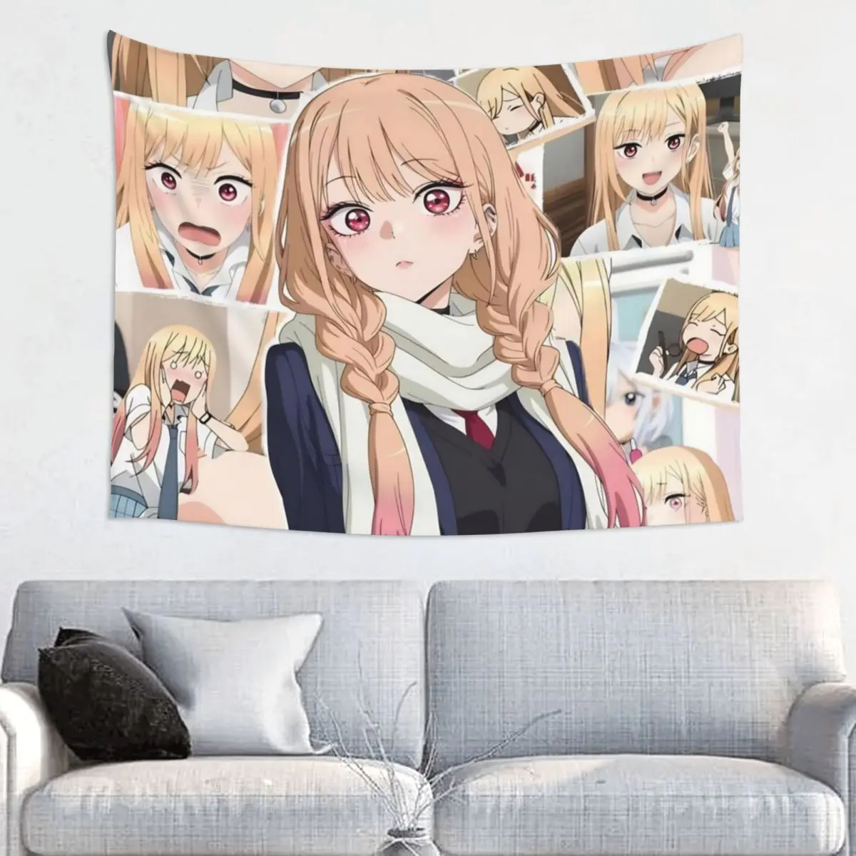 Marin Kitagawa Anime Tapestry Colorful Polyester Wall Hanging My Dress-Up Darling Room Decor Beach Mat Art Tapestries