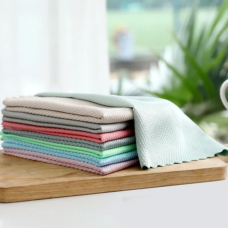 

Kitchen Wipe Table Cleaning Towel Fish Scale Cloth Absorbent Glass Cup Is Not Easy To Wipe The Dish Table Mirror Traceless Rag