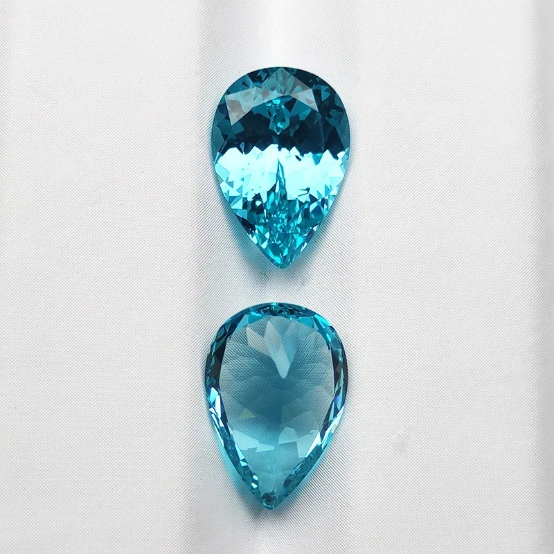 Lab Grown Paraiba อัญมณี Pear Cut Lab สร้างไพลินสําหรับ DIY เครื่องประดับขั้นสูงทําวัสดุเลือกใบรับรอง AGL