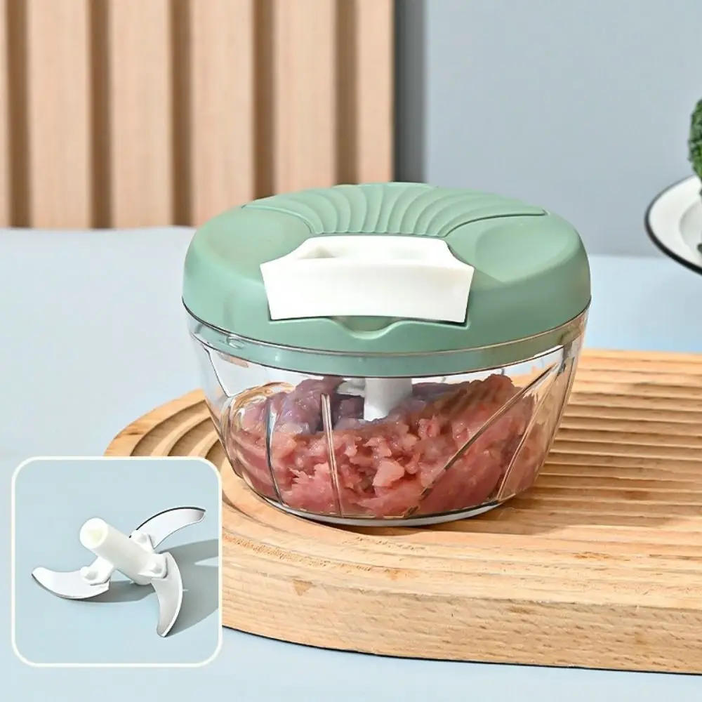 500/900ML Manual Pull Crusher Portable Rotate Design Food Chopper Easy Operation Multifunctional Garlic Chopper Garlic Chop