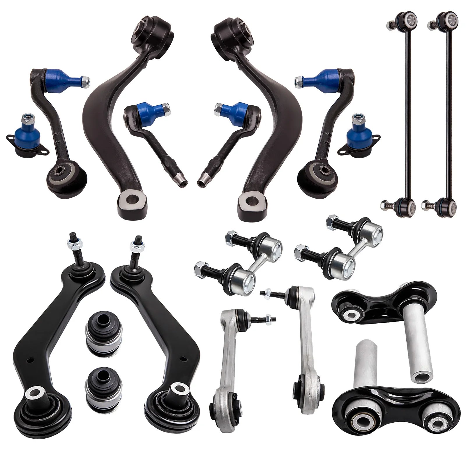 Front+Rear Control Arm Ball Joint Suspension Kit for BMW X5 2.5i 3.0i 4.4i 4.8is for E53 2000-2006 Front Lower 20pcs