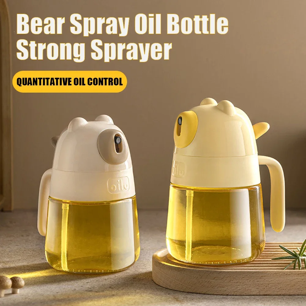 

300ml Bear Glass Oil Spray Pot Vinegar Spritzer Sprayer Refillable Oil Dispenser Olive Oil Spray Bottle For Kitchen Accessories