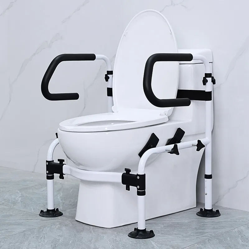 

Поручень для унитаза без сверления, вспомогательная подставка для унитаза, регулируемая вспомогательная планка с защитой от опрокидывания, регулируемая опорная рейка