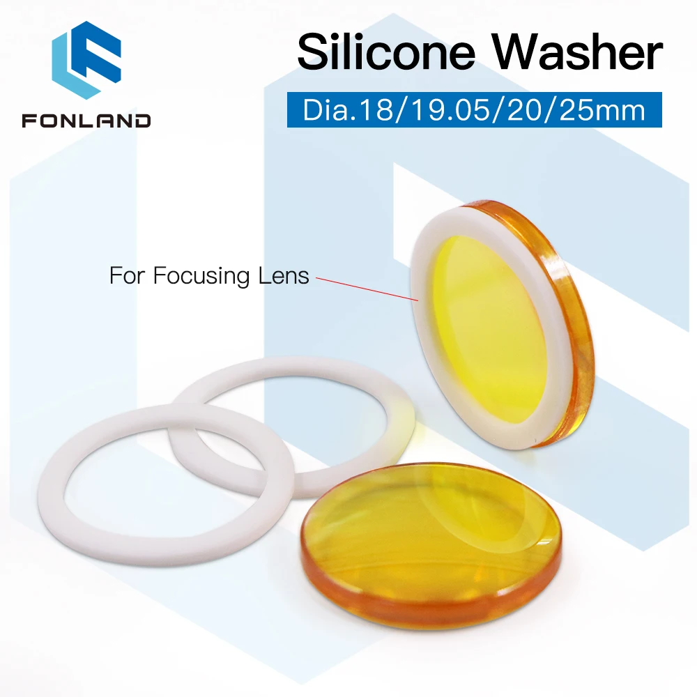 Fonland Silicone Arruela Dia.18 19.05 20 25 mm Material Fluoroplastic Gaxetas para Co2 Laser Lente de Focagem Espelhos