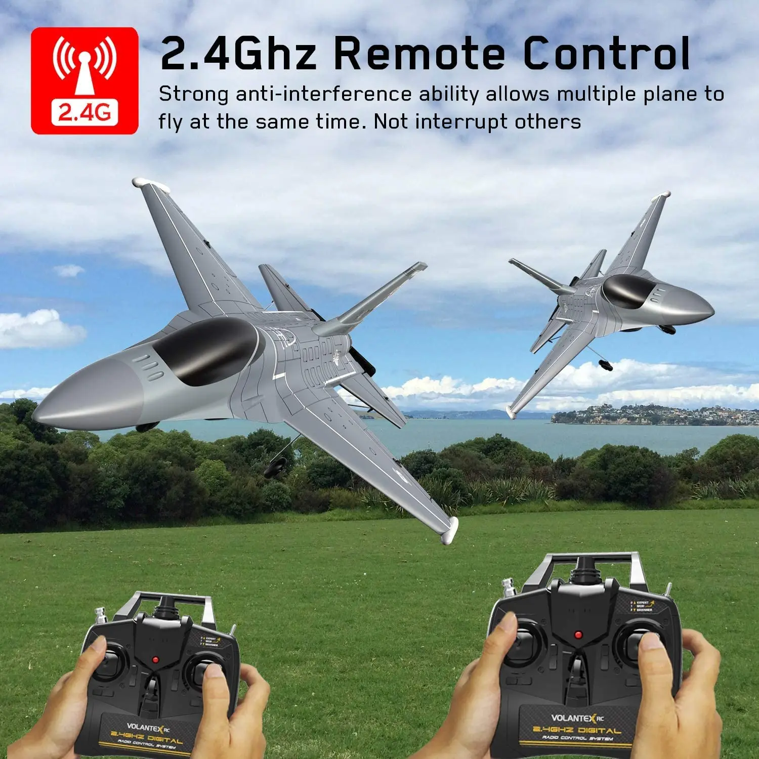 Volantexrc F16 Falco 2.4G 6-Axis 4CH RC Plane One-key Aerobatic Fixed Wing RTF Fighter with X-Pilot Stabilizer System Planes