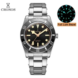 Cronos Dive Watch 37mm BB54 PT5000 Automatic Movement Men Watches Luxury Fashion Sapphire Waterproof 20 Bar Wristwatches L6024