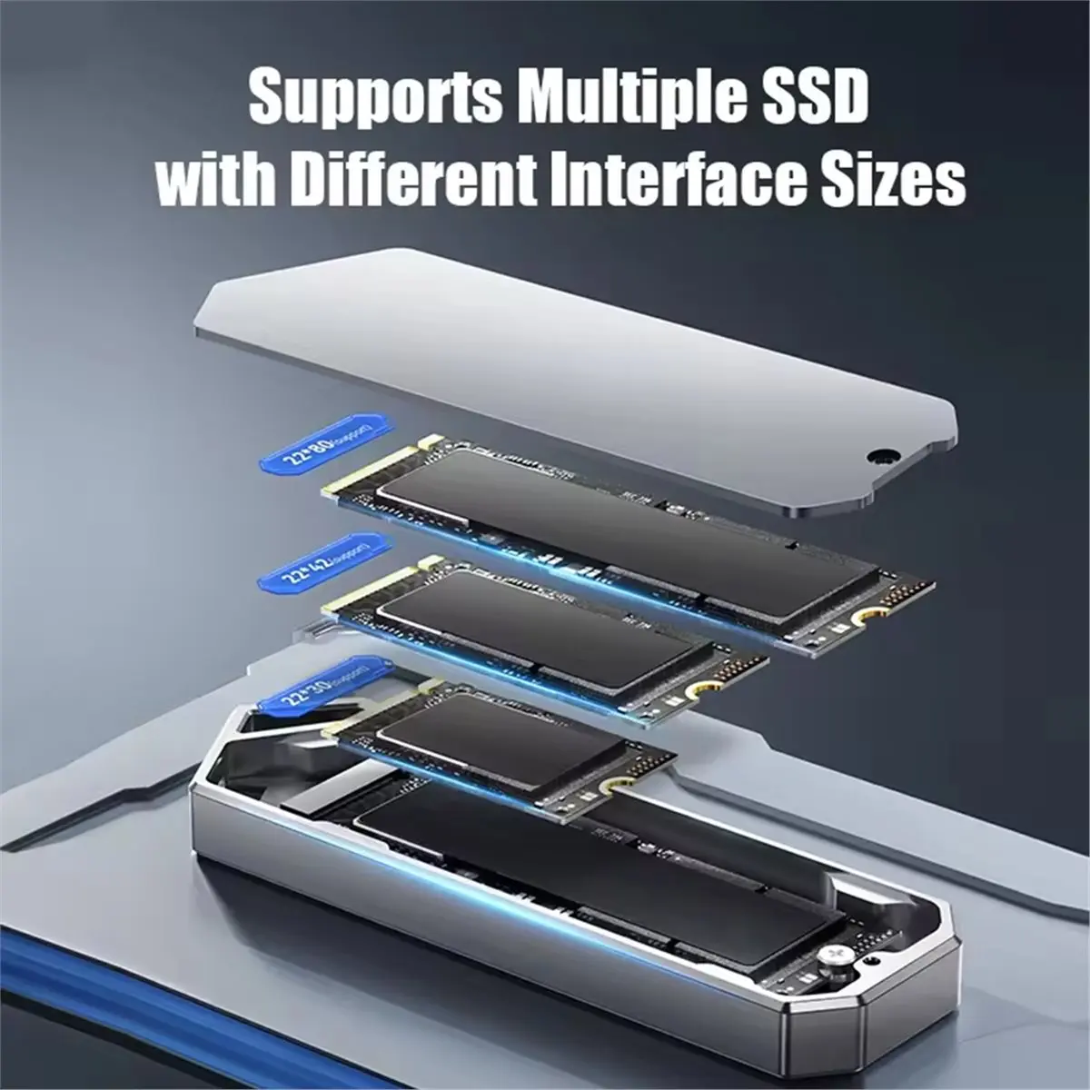 SWXF M.2 NVMe SSD Enclosure Adapter USB 3.2 Gen2 10Gbps USB-C Portable External Case Hard Drive Enclosure for PC Laptop