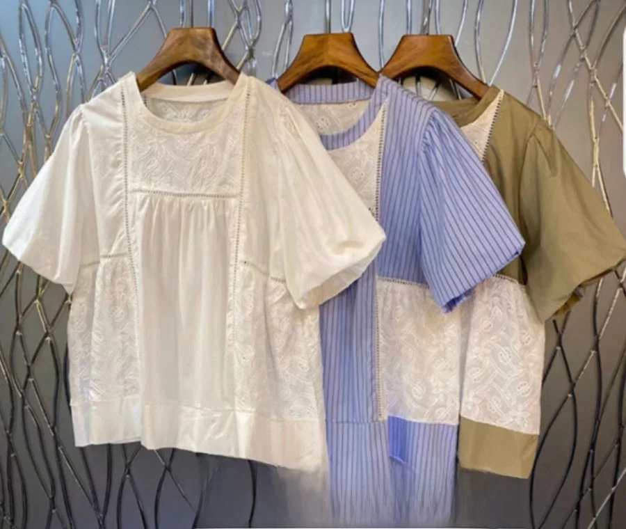 Faion Bubble Sve Doll irt – haut ample en coton pour femmes, avec ourlet à volants, ort Sve Sweet Sle, nouvelle collection été 2025