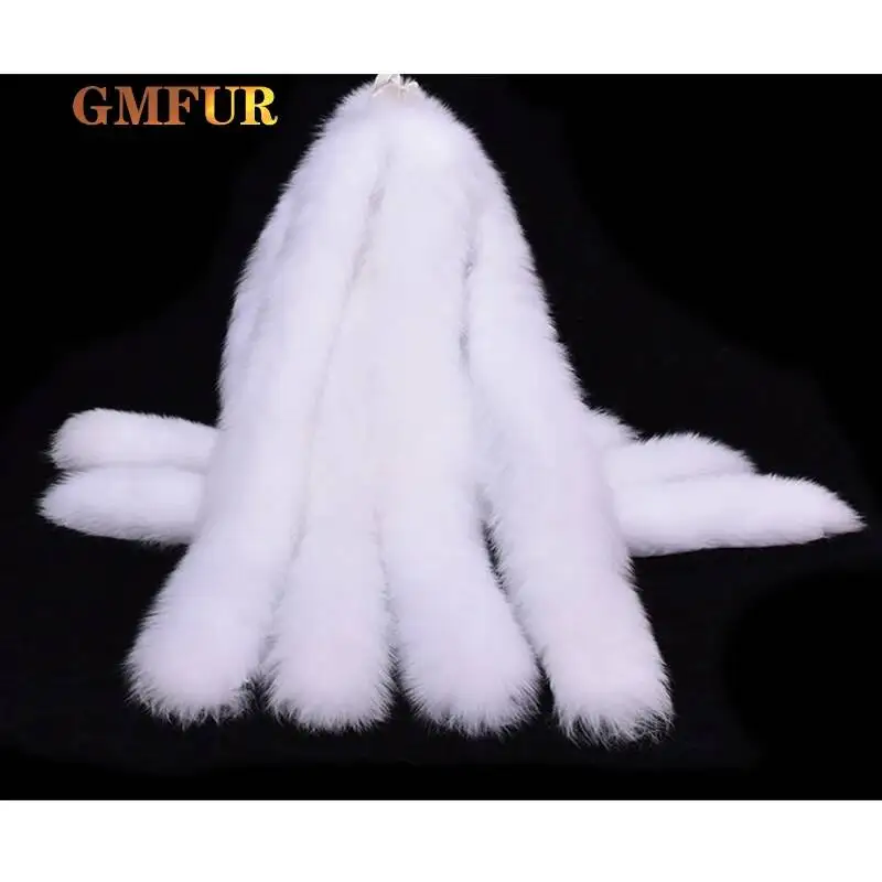 

Натуральный меховой воротник из лисьего меха, белый/черный, зимняя роскошная женская шапка-шарф, теплая шаль для шеи, 70*10 см, с возможностью индивидуального заказа