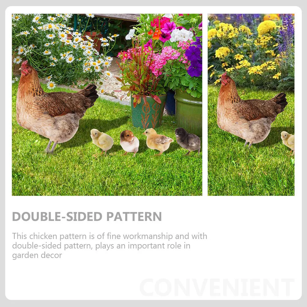 

5Pcs Garden Chicken Stake Acrylic Lawn Ornament for Outdoor Yard Garden Decoration Farm Style Courtyard Insert Backyard