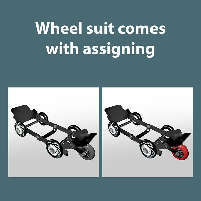 Wheel 4 PCS Portable Wheel Dollies Wheel Foldable Motorcycle Mover Tire Jack With Multi-Bearing Design For Motorcycles Tricycles