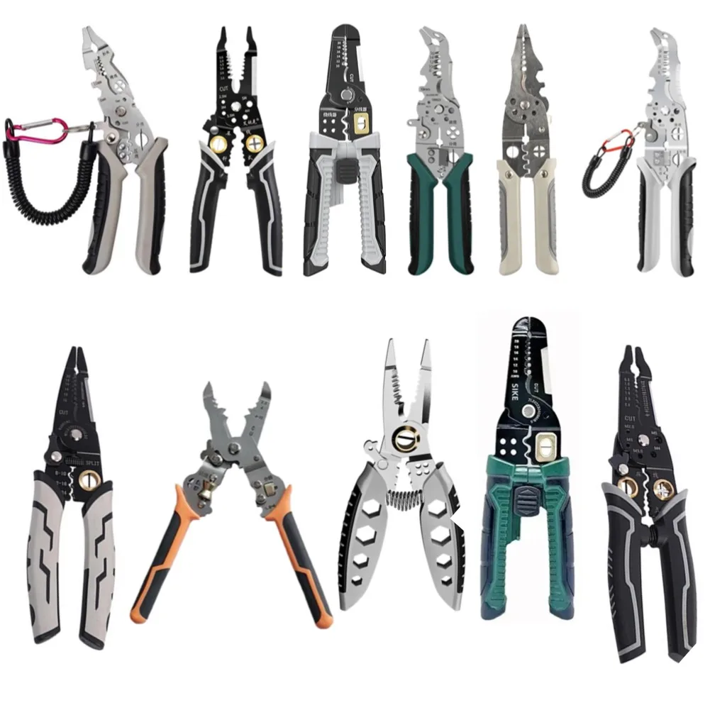 Crimper Cable Cutter Adjustable Automatic Wire Stripper Multifunctional Stripping Crimping Pliers Terminal Hand Tool Wire Repair