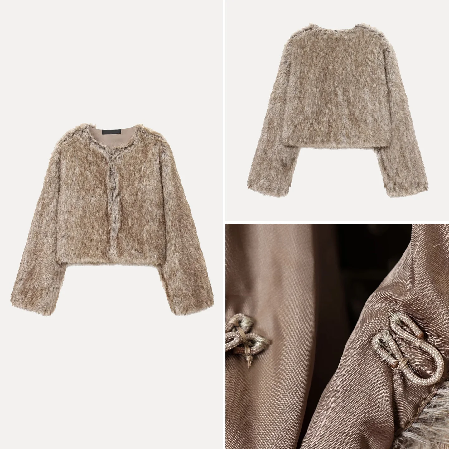 Modieuze korte jas Dames Sle Personali Quali Fur Effect Herfst Nieuwe collectie Z Brand Stand Version L...