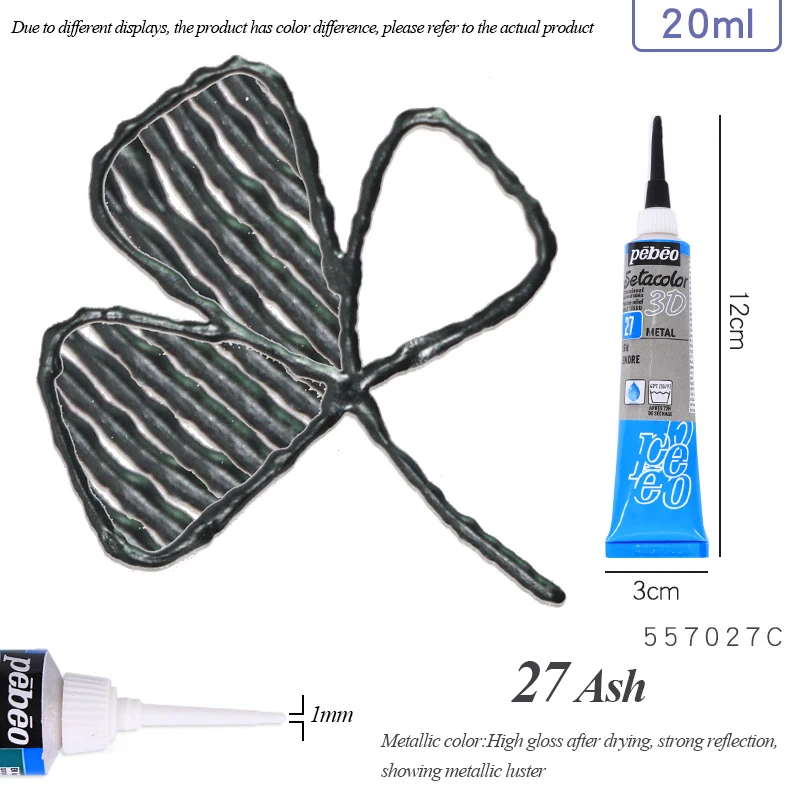 Setacolor 3D Stoffenverf 20ml Permanente Waterdichte Textielverf Niet-giftige 3D Stoffenmarker voor DIY Kleding Textielknutsels