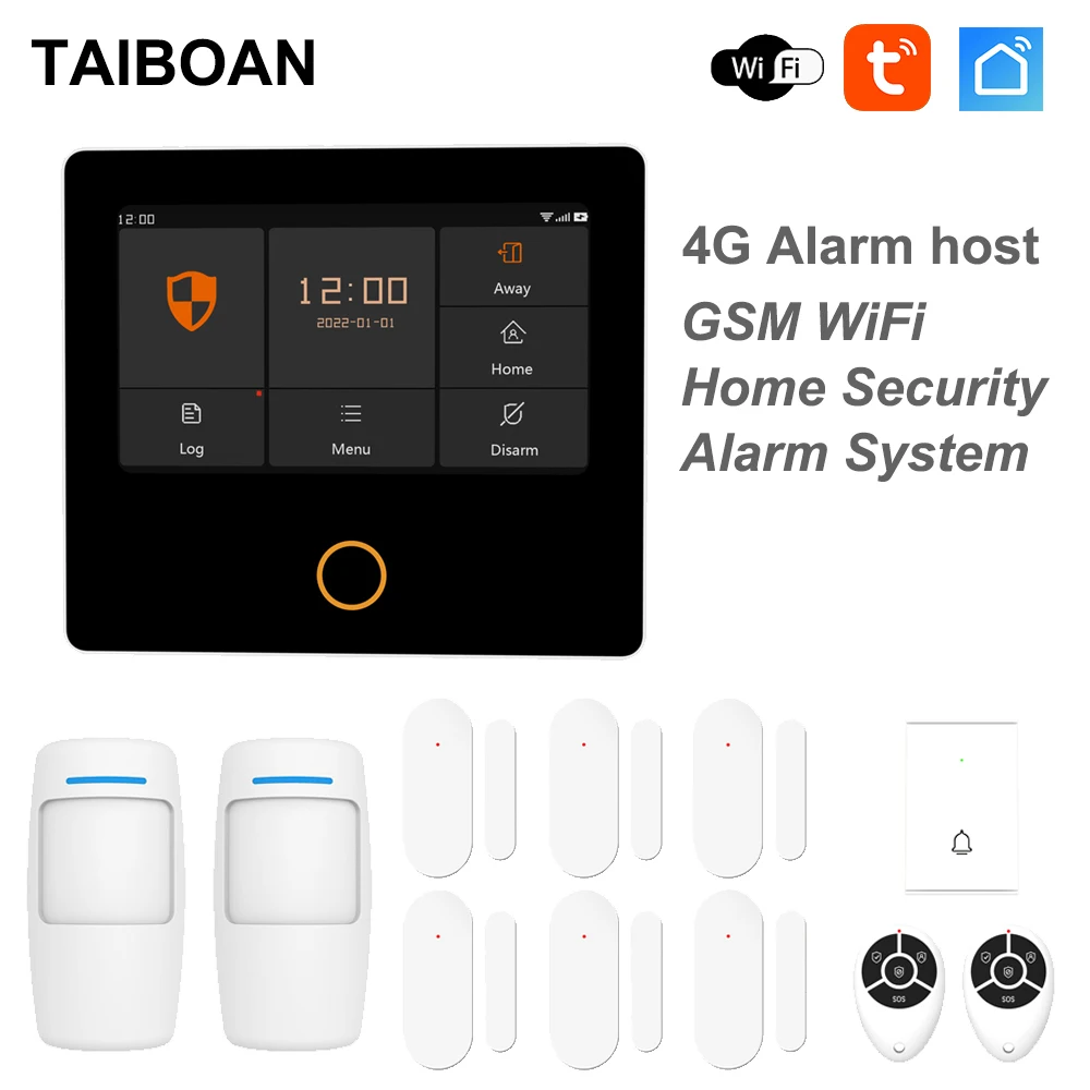 Taiboan-インテリジェントホームセキュリティアラームシステム,4g,ホストキット,gsm,wifi,内蔵サイレン,Tuya,alexaアプリケーションで動作