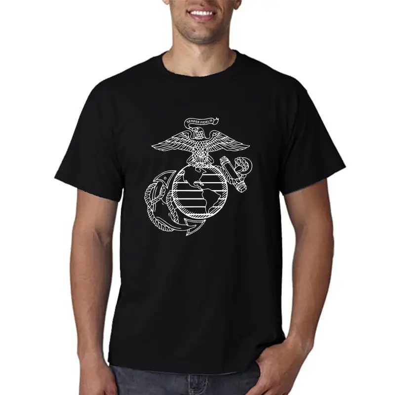 Thin Line Usmc Marine Corps T-Shirt Fashion 2022 Summer Men Casual O-Neck Male Tops ' Tees Men Tee Shirts