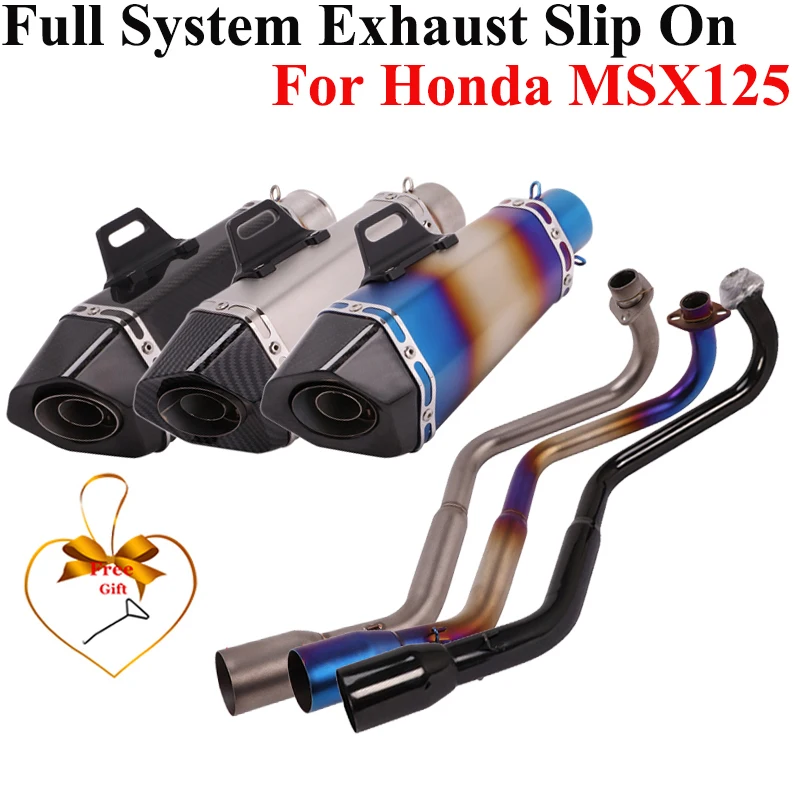 

For Honda GROM MSX125 MSX 125 MSX 125 2013 - 2021 Motorcycle Exhaust Escape Modify Full System Carbon Fiber Muffler DB Killer