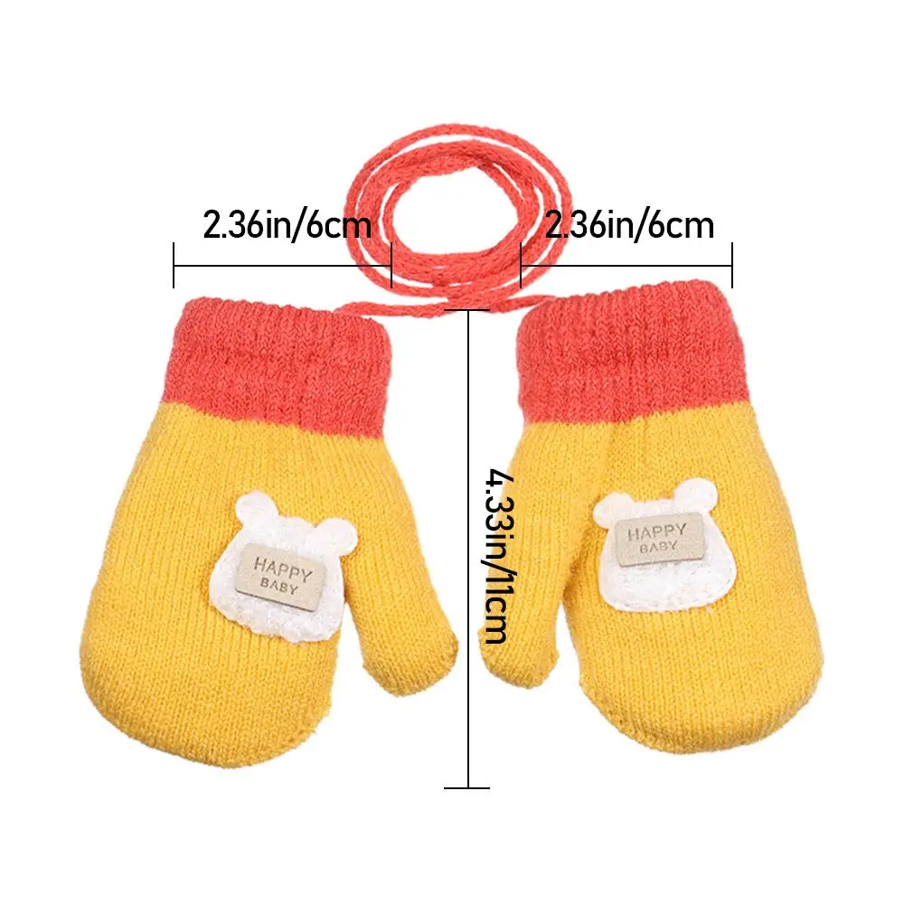 1-6Years Toddler Children Kids Warm Rope Thicken Mittens Winter Knitted Gloves  ​ Mittens