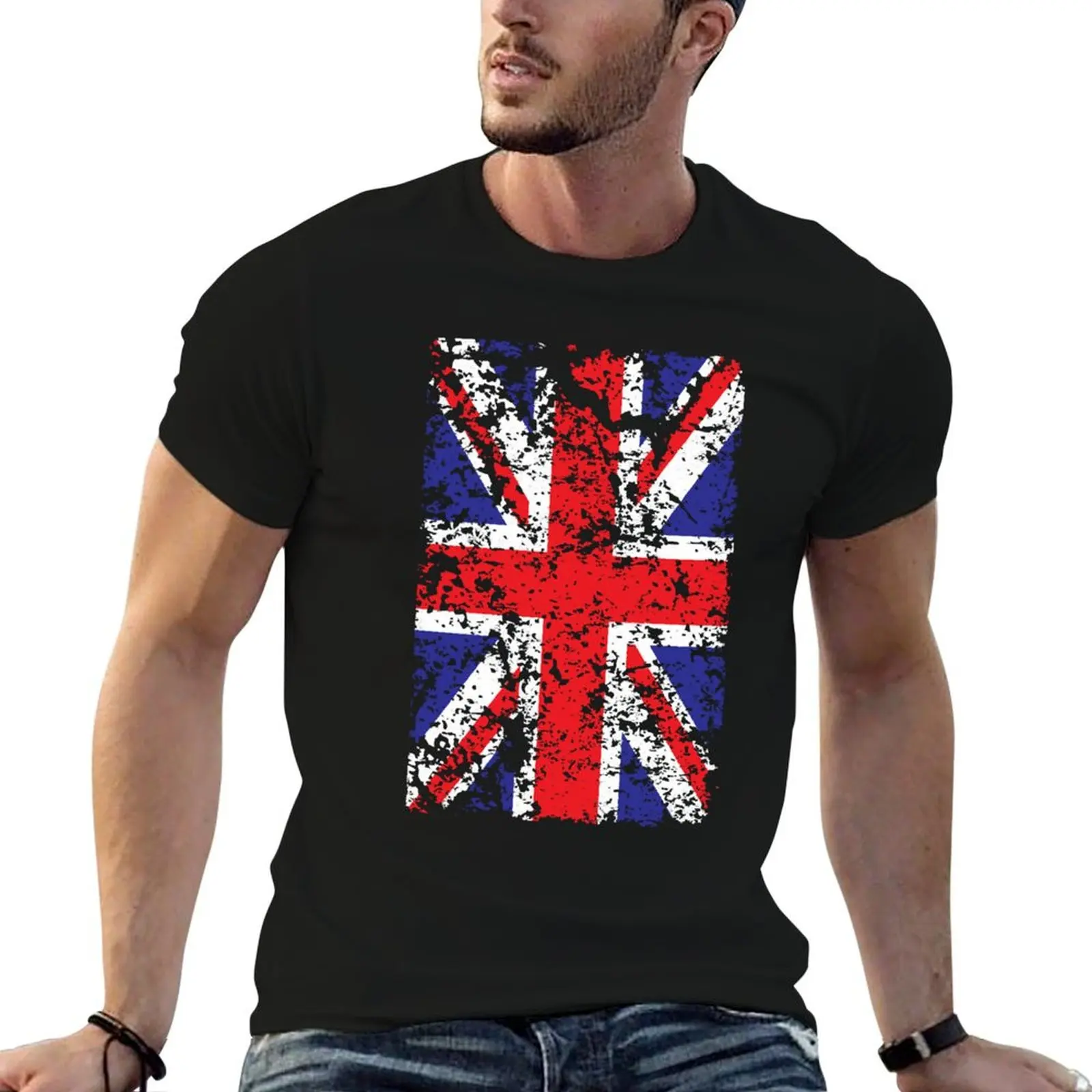 Vintage Union Jack Flag T-Shirt Thanksgiving Casual Tee