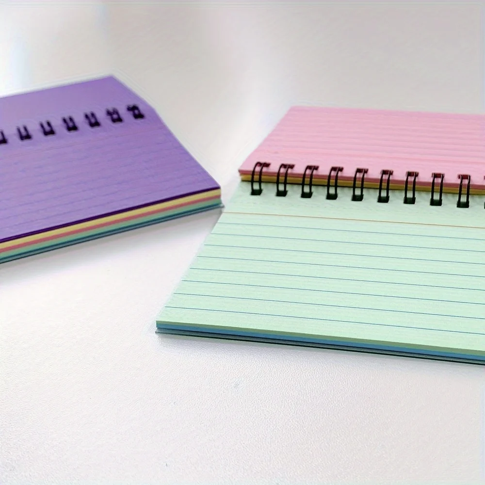 1 Stück einfaches, tragbares, farbiges Spiral-Notizbuch | Schüler- und Büro-Notizbuch, 50 Blatt pro Buch, Abreißbarer Farbiger Notizblock – Detail 2