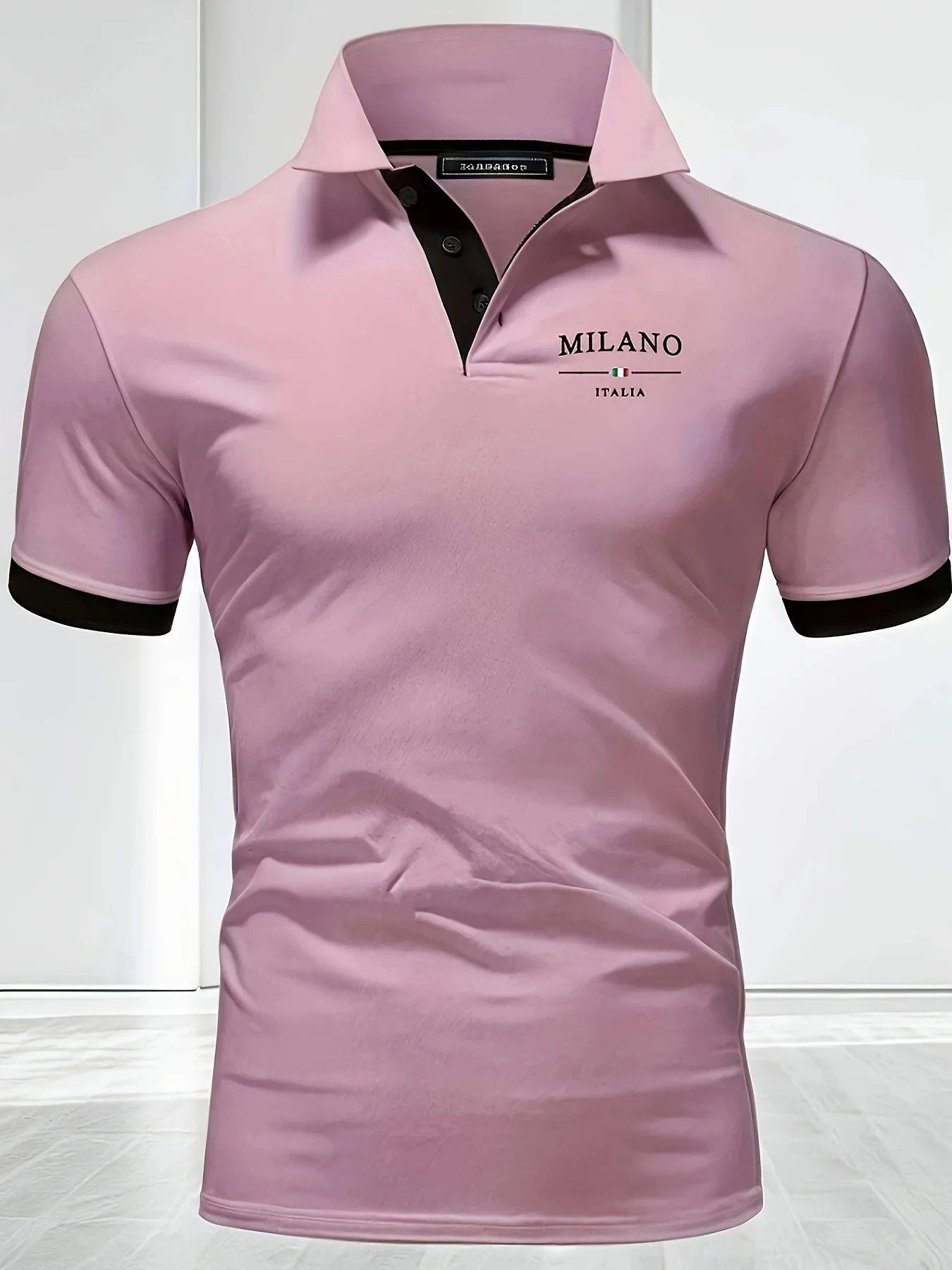 The new men's short-sleeved POLO shirt for summer 2025 features a casual fashionable and comfortable 3D letter pattern print