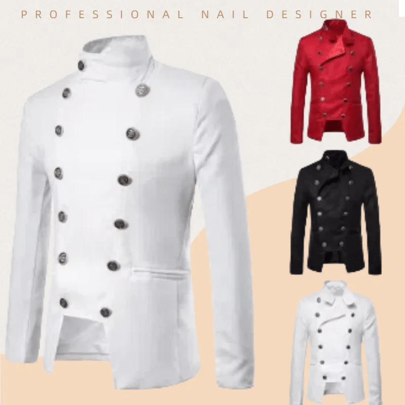 سترة البدلة القوطية فستان مزدوج الصدر بدلة الزفاف سترة أداء المرحلة زي الهالوين #2