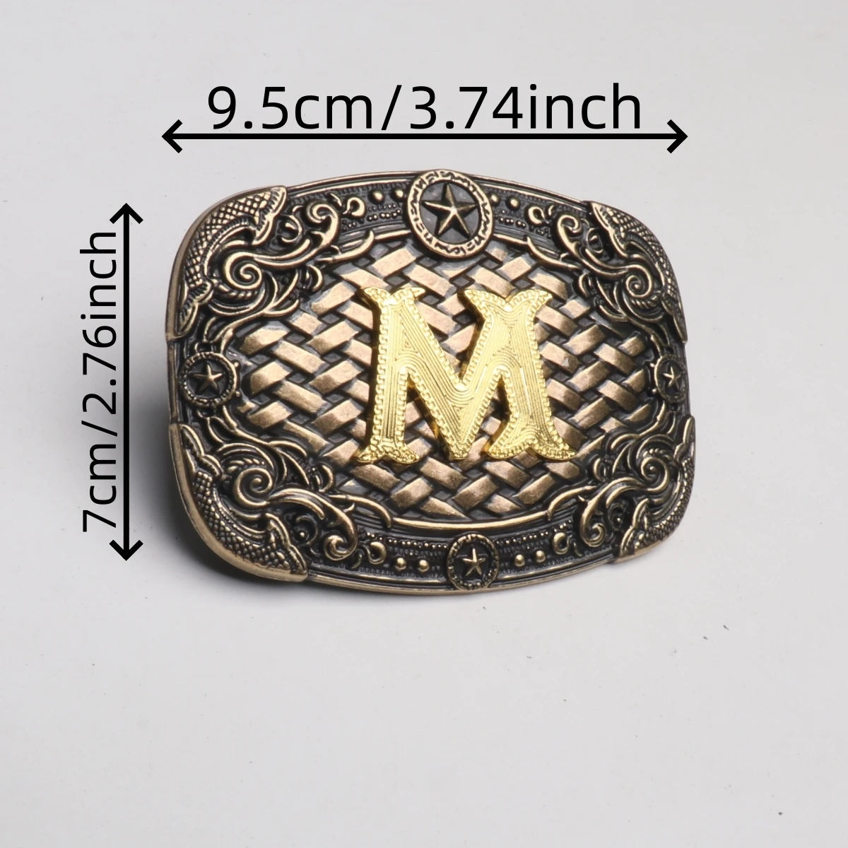 A belt buckle, retro style, western-style belt buckle, metal letter relief buckle, denim pants belt buckle