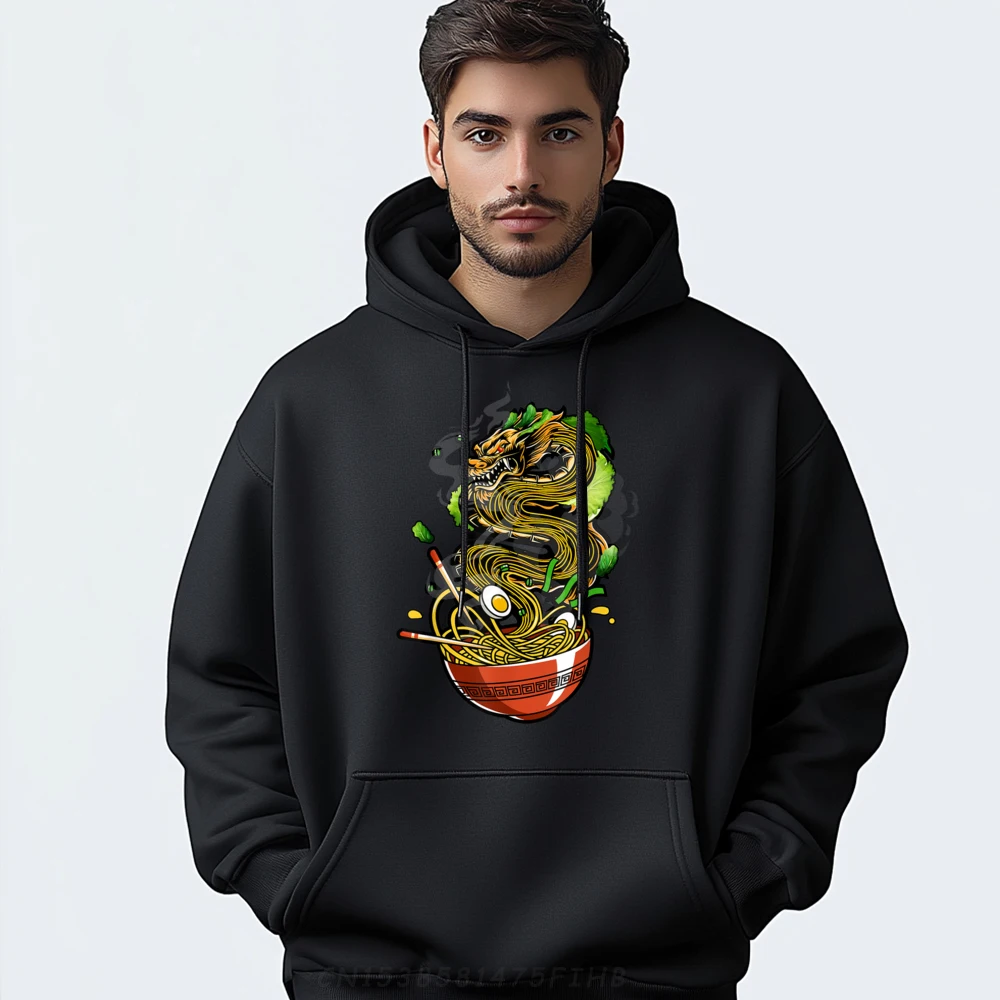 

Kawaii Ramen Noodles Bowl Chopsticks Dragon Big And Tall Pullover Hoodies White Hoodie Men Alphabet