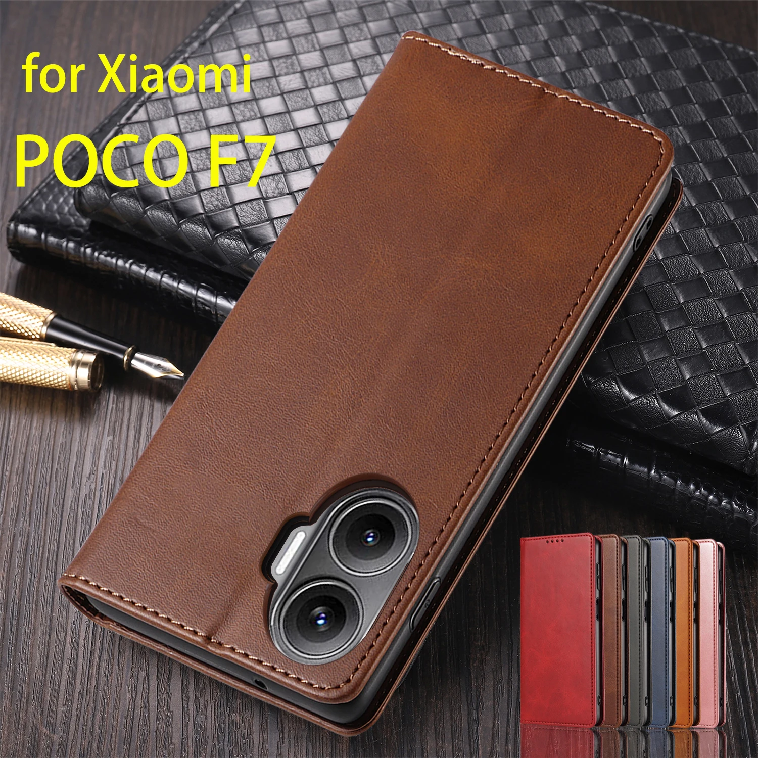 

Leather Case for Xiaomi POCOPHONE POCO F7 Card Holder Holster Magnetic Attraction Cover Wallet Flip Case Capa Fundas Coque