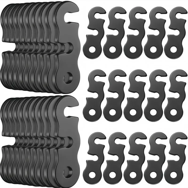 28Pcs Adjustable S-shaped Guyline Tensioner, anti-slip 3-hole design, stabilizes tent, awning and outdoor equipment