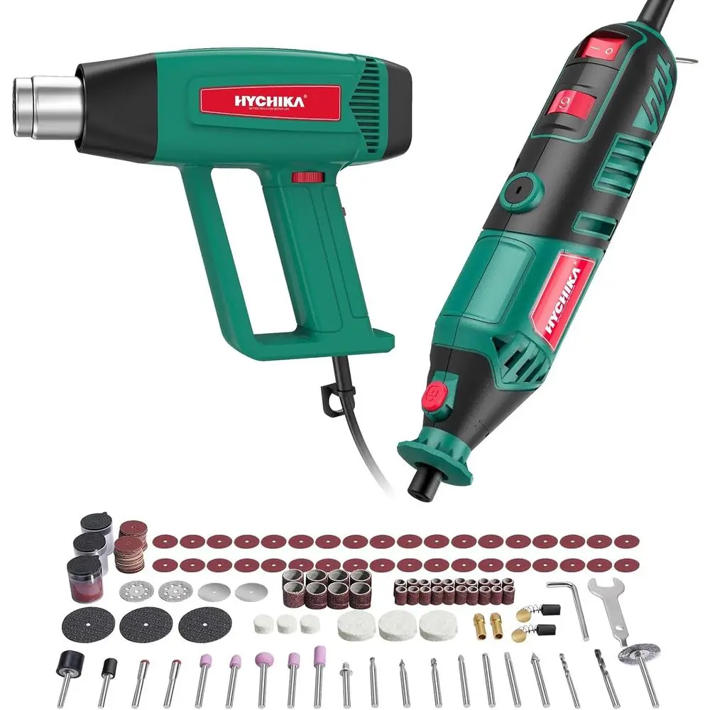 

Набор из 180-ваттного многофункционального роторного инструмента с 173 аксессуарами, термофена с 6 насадками, комплект из 2 электроинструментов