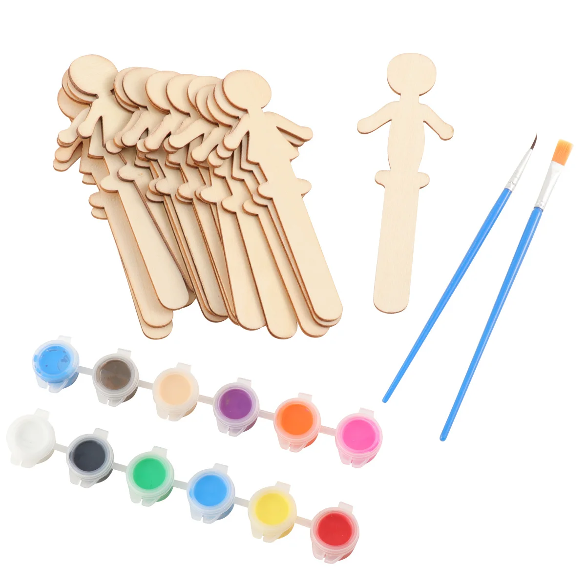 ไม้ตกแต่งเค้ก 32 ชิ้น รูปคน สำหรับงาน DIY พร้อมสี 12 สี สำหรับตกแต่งงานแต่งงาน วันเกิด และคริสต์มาส