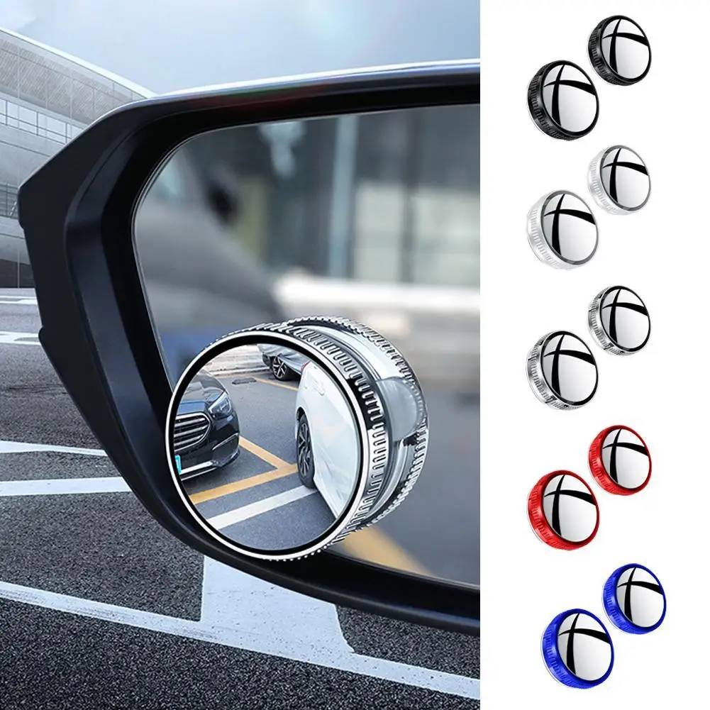 Car Rearview Sucker Mirrors 360 Blind Spot Mirror Adjustable Auxiliary Round Rearview Frame Mirror Wide-angle Convex T1A8