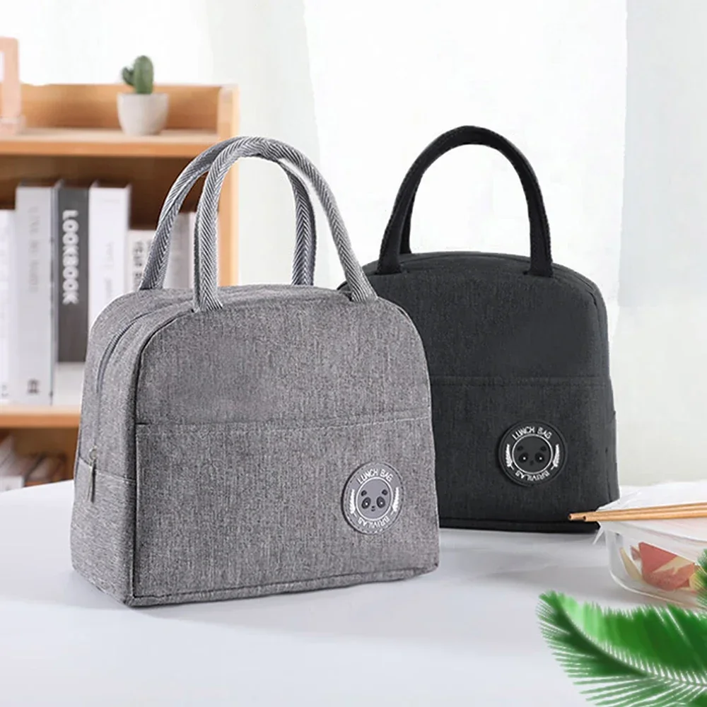 Lunch Bag Cooler Tote Portable Insulated Thermal Canvas Bag Food Picnic Unisex Travel Lunchbox Student Lunch Box Storage Bag