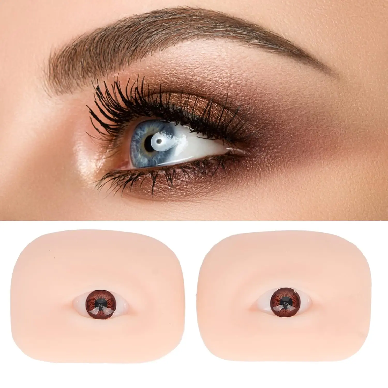 Soft Silicone 5D Eye Model, Flexible Makeup Perforation Suture Practice Teaching Tool