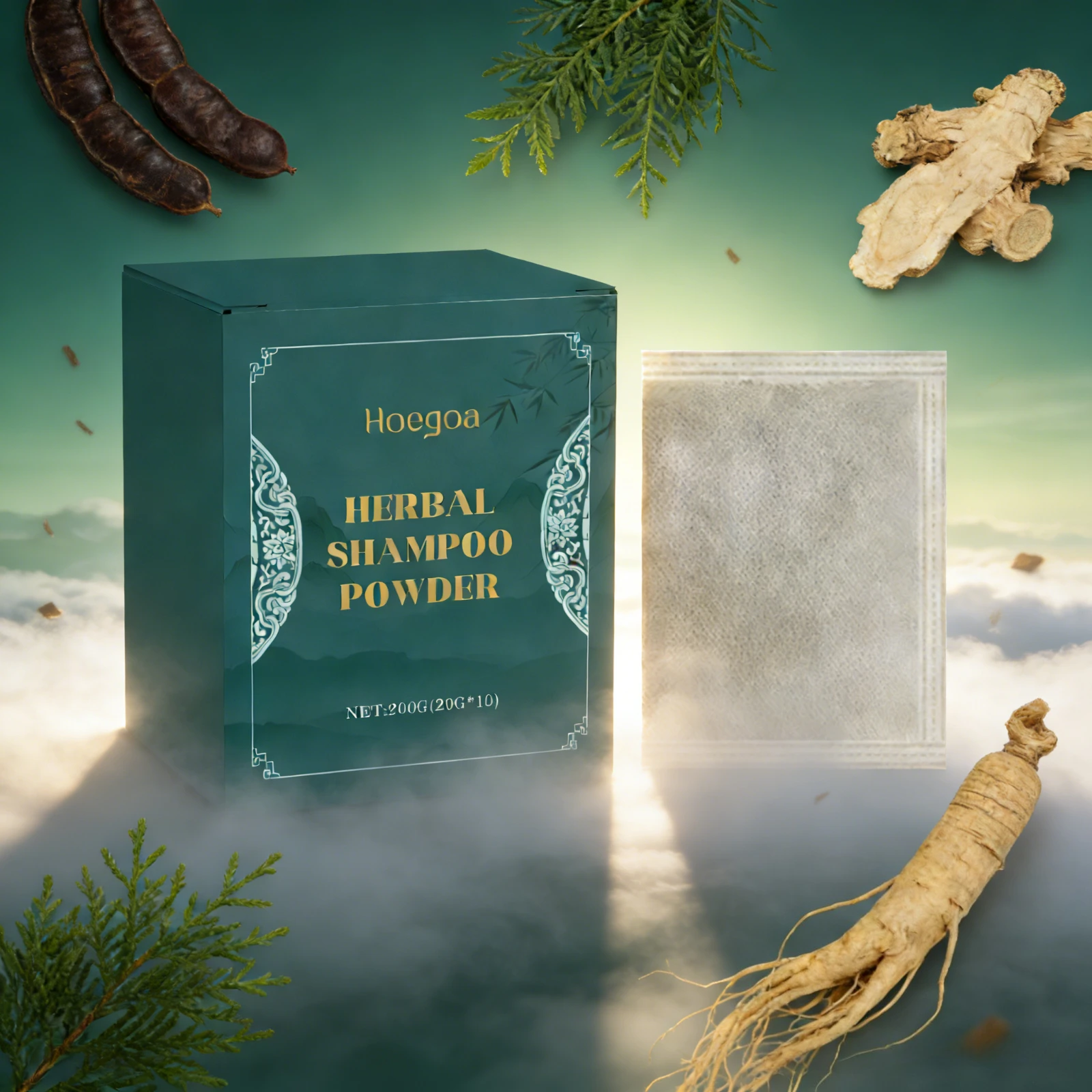 

Натуральный травяной шампунь-порошок с экстрактом чайного дерева для бережного глубокого очищения чувствительной кожи головы и питания волос для всех типов волос