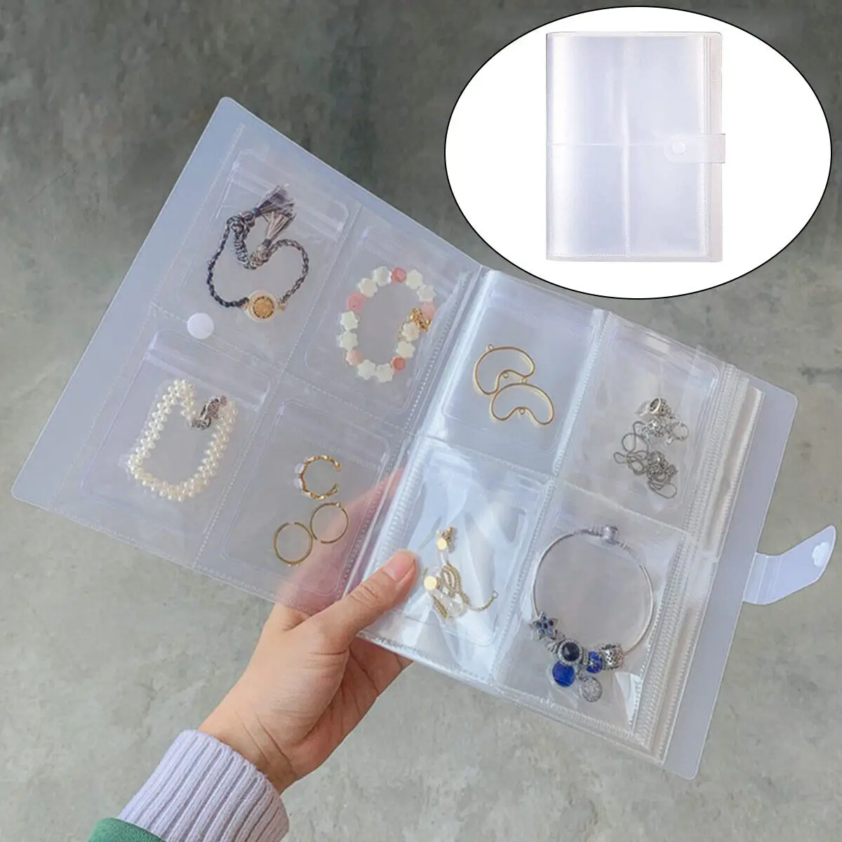 Portable PVC Transparent Dustproof Bag Earrings Ring Storage Device Anti Oxidation Sealing Bags Necklace Jewelry Storage Book