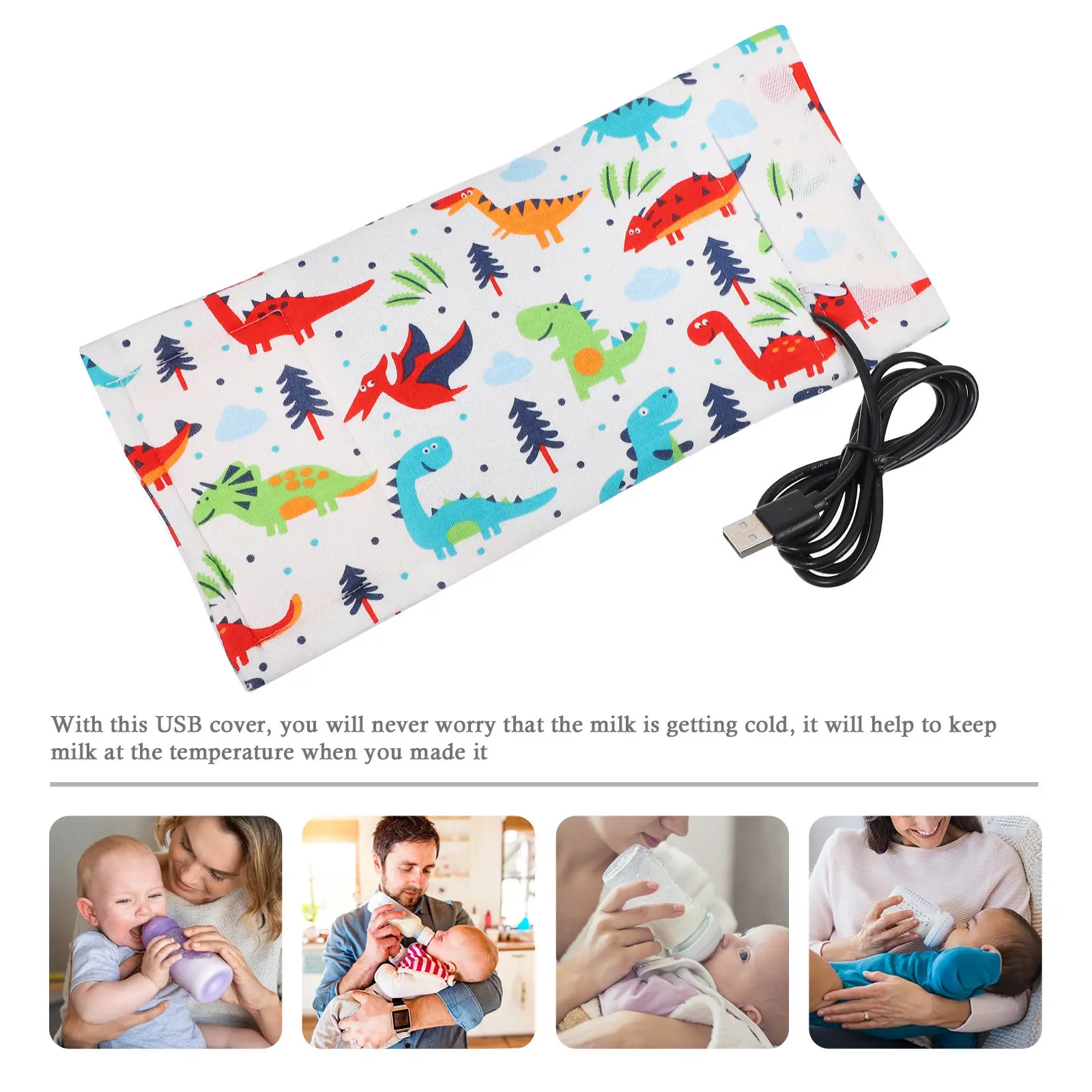USB Baby Bottle Warmer – Portable, Removable, Temperature-Controlled for Travel & Home Use