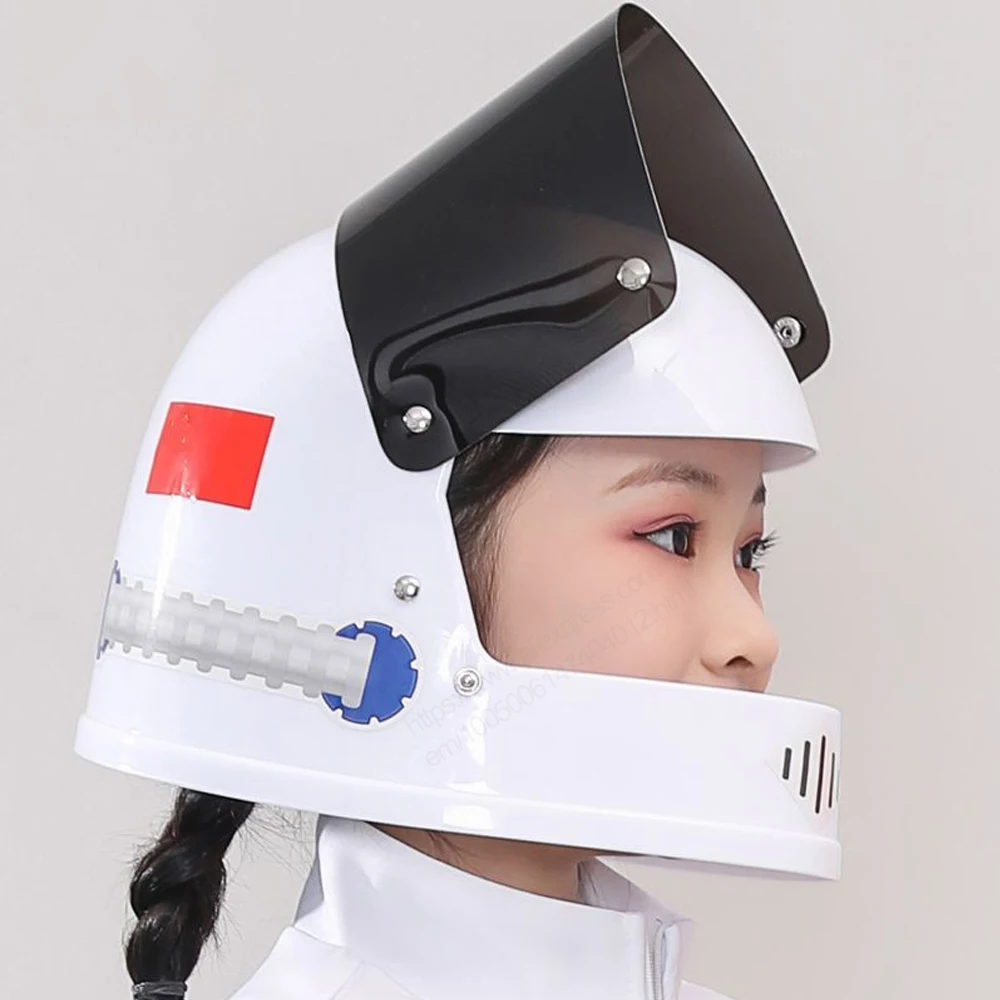 Space Astronaut Helmet with Movable Visor, Spaceman Cosplay Costume, Headgear, Cos Mask Toys School Party for Kids Birthday Gift