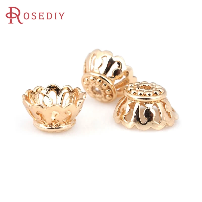 

18K Gold Color Brass Beads Caps Tassel Caps High Quality Jewelry Making Supplies Necklace Earrings Diy Accessories